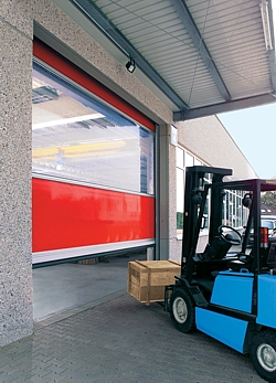 pvc high speed door curtain with vision panel.